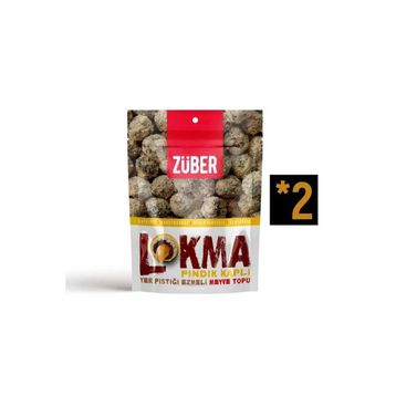 Züber Lokma Fındık Kaplı Fıstık Ezmeli 96 gr Meyve Topu (3 adet)