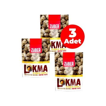Züber Lokma Fındık Kaplı Fıstık Ezmeli 96 gr Meyve Topu (3 adet)