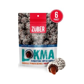 Züber Lokma Hindistan Cevizi Kaplı 96 gr Kakaolu Fındık Ezmeli Meyve Topu
