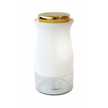 Zücev Sembol Kitchen Art-115 20 Cm Beyaz Vakum Kapaklı Kavanoz