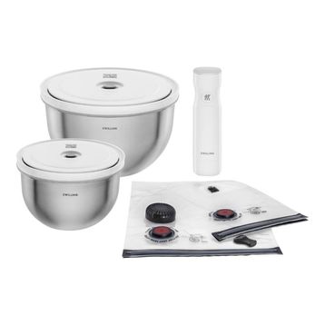 Zwilling Fresh & Save Bowls M/L 9 Parça Cam Vakumlu Başlangıç Seti