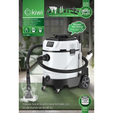 Kiwi KCC-4361 Beyaz Koltuk Ve Halı Yıkama Makinesi