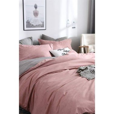 Alla Turca 120 x 200 CM Ranforce Çift Taraflı Lastikli Çarşaflı Pudra Gri Tek Kişilik Nevresim Takımı