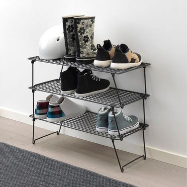 IKEA Katlanılabilir Mat Yeşil Renk 58x27 cm Pratik Raf Siyah Ayakkabılık