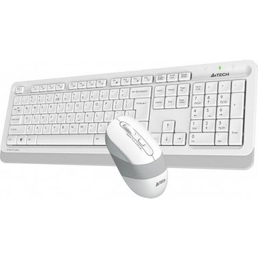 A4-Tech FG1010 Kablosuz Q TRK Optic Beyaz Gri Multimedya Klavye-Mouse