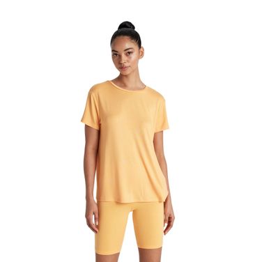 DeFacto Standart Fit Yuvarlak Yaka Sporcu Kısa Kollu Turuncu Kadın T-shirt