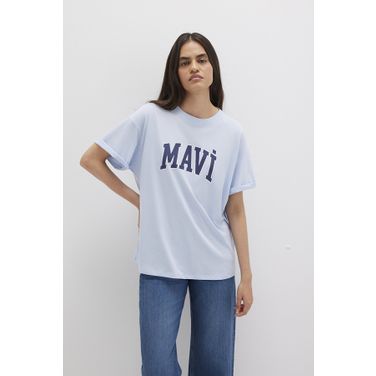 Mavi M1600843-71407 Oversize Kısa Kollu Mavi Kadın T-shirt