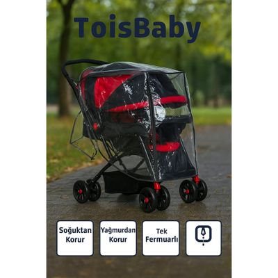 Malzek Tek Fermuarlı Bebek Arabası Yağmurluğu