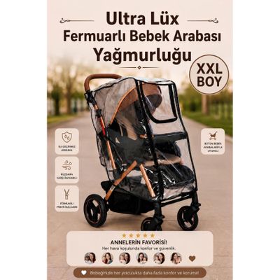 MorPort Bebek Arabası Çift Fermuarlı Yağmurluk (BÜTÜN BEBEK ARABALARINA UYUMLUDUR)