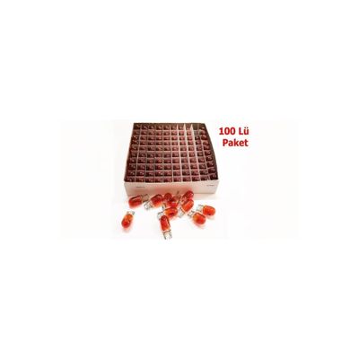 İnciroto 12V T10 W5w Dipsiz Park Gösterge Ampulü 100 Adet Turuncu Dipsiz Park Ampulu Turuncu