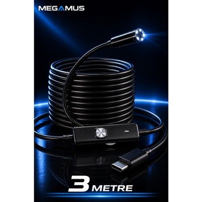 Megamus 2mp 1080P Endoskop Kamera Yılan Kamera Type-C-Micro-Usb-Otg IP67 Su Geçirmez Android ve Windows Uyumlu