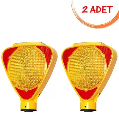 Güneş Enerjili Yanıp Sönen Lamba Flaşör Lamba Uyarıcı Trafik Flaşörü (Sarı) Evelux 11811 FL S (2 ADET)