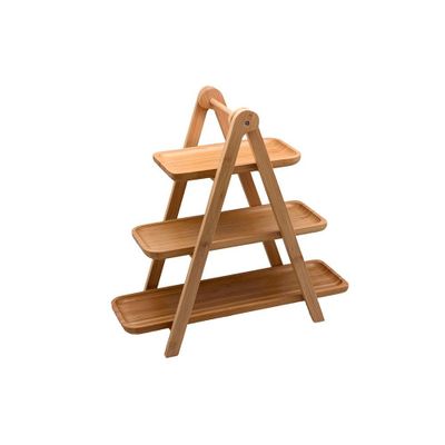 Porland Bambu 385 mm 3 Katlı Sunum Tabağı