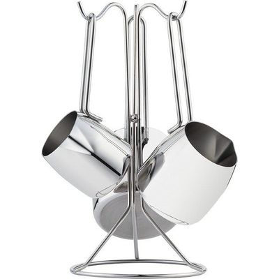 Nehir Modern 4 Parça Standlı Paslanmaz Çelik Cezve Seti