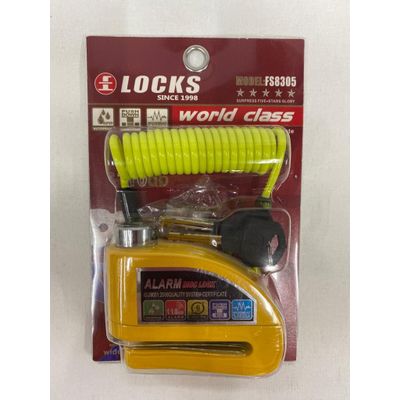 World Class Locks 110 DB Sarı Alarmlı Disk Kilidi
