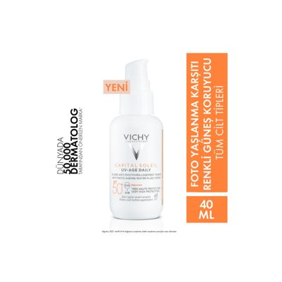 Vichy Capital Soleil UV Age Daily 40 ml SPF 50+ Tüm Ciltler için Güneş Kremi