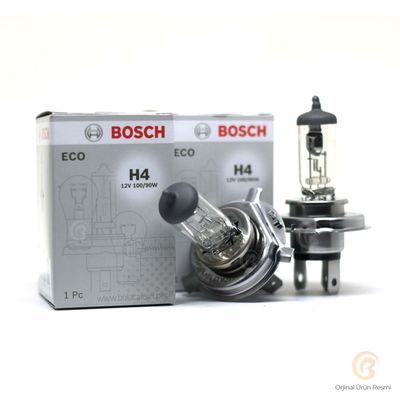 Bosch H4 12V 100W P43t Tırnaklı 1987302840 2 Adet Far Ampülü