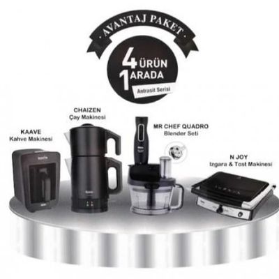 Fakir Mutfak Seti / Elektrikli Çeyiz Seti 4lü Avantaj Paket Antrasit
