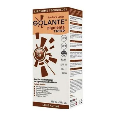 Solante Pigmenta Tinted SPF 50 150 ml Hassas Ciltler İçin Uzun Etkili Güneş Losyonu
