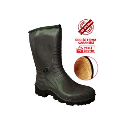 PALALI Pvc Soğuk Hava Iş Av Outdoor Kar Çizmesi - Peluş Astar - Kaymaz - Su Geçirmez - O4 Sertifika
