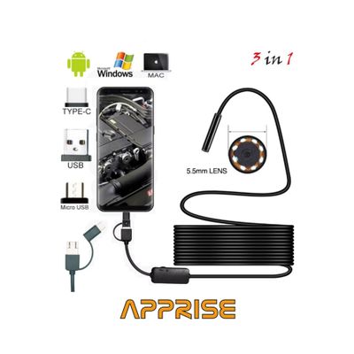 Apprise Endoskop Yılan Kamera 2 Metre 5.5mm (SERT KABLO)