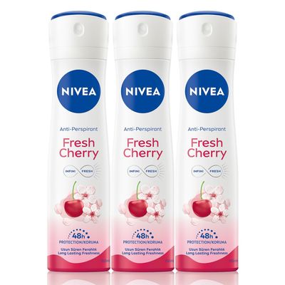 Nivea Fresh Cherry 3x150 ml Kadın Sprey Deodorant