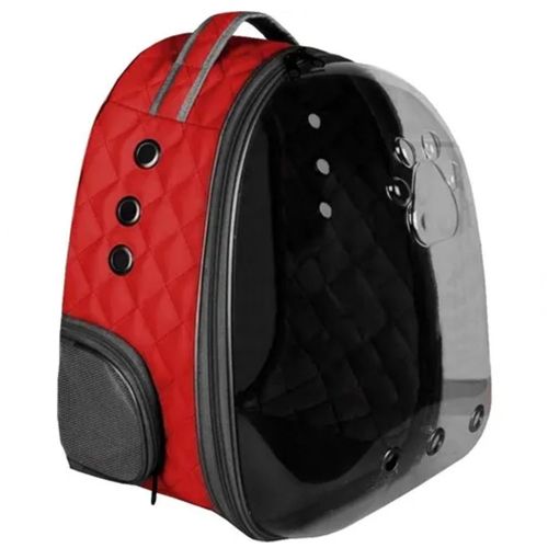 Kapitone Astronot 28x32x40 cm Kırmızı Kedi Köpek Taşıma Çantası
