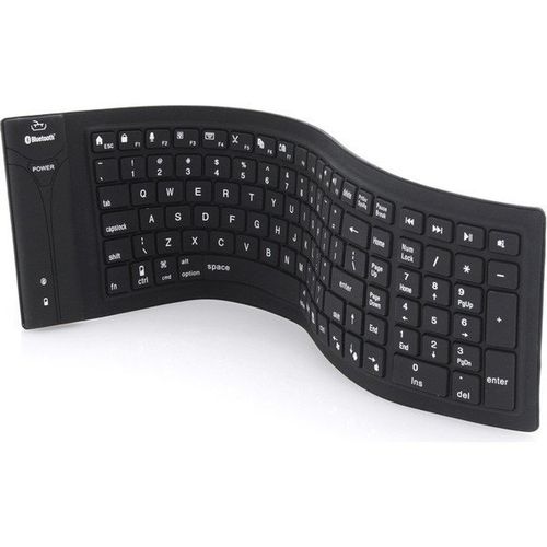 Katlanabilir Siyah Silikon Bluetooth Klavye Sunsky Ja-11 108 Tuşları Katlanabilir Siyah Silikon Bluetooth Klavye