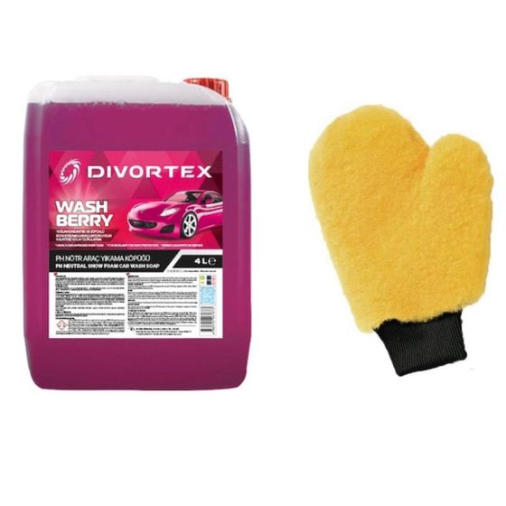 Divortex Washbery 4 kg Şampuan+UFS Kuzu Postu Araç Yıkama Eldiveni ...