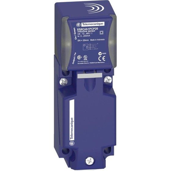 Sensore Di Prossimità Schneider XS8C2A1PCM12 – 40x40x12, Alimentazione 48V DC, PNP, NO/NC, 4 Fili, Sn 20, Connettore M12, Bianco