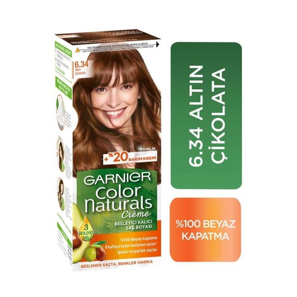 Garnier Color Naturals Krem 6.34 Altın Çikolata Saç Boyası