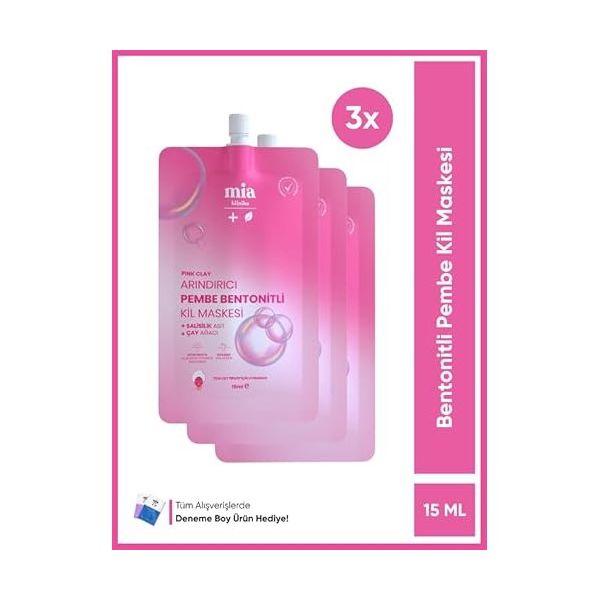 Mia Klinika Bentonitli Pembe 15 ml Kil Maskesi