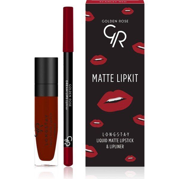Golden Rose Matte Scarlet Red Lip Kit