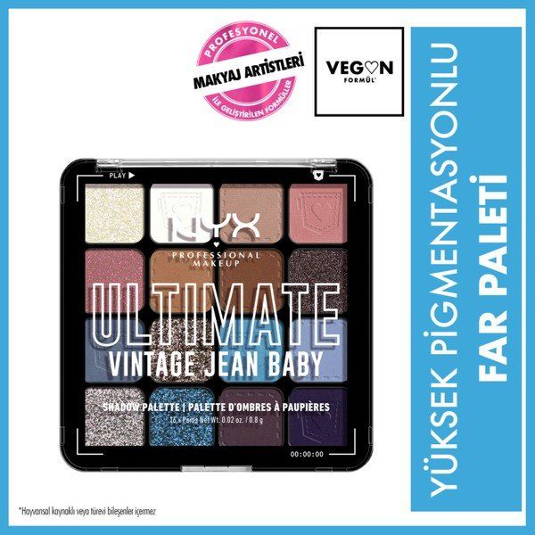 Nyx Professional Makeup Ultimate Shadow Palette Vintage Jean Baby Göz Farı
