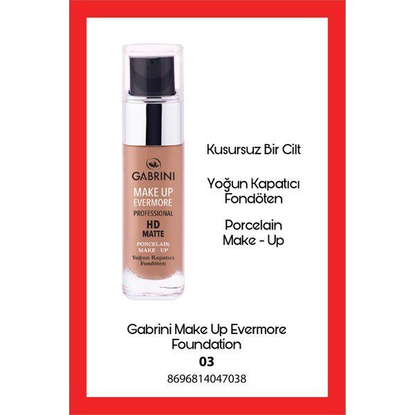 Gabrini No:03 30 ml Ultra Yoğun Kapatıcı Professional Hd Mat Fondöten
