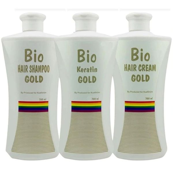 Bio Keratin Gold 3'lü Set 700 ml Kalıcı Brezilya Fönü