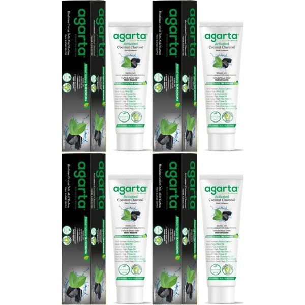 Agarta Doğal Aktif Karbonlu 4x100 ml Diş Macunu