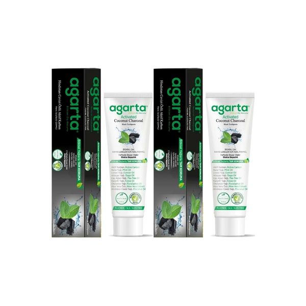 Agarta Doğal Aktif Karbonlu 2x100 ml Diş Macunu