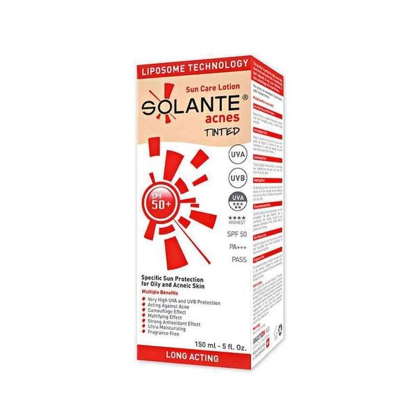Solante Acnes Tinted SPF 50+ 150 ml Güneş Losyonu