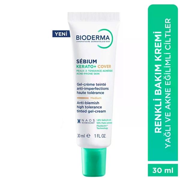 Bioderma Sebium Kerato+ Cover 30 ml Renkli Akne Karşıtı Krem