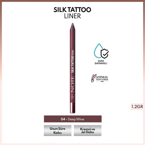 Note Silk Tattoo 04 Deep Wine Liner Suya Dayanıklı İpeksi Jel Göz Kalemi
