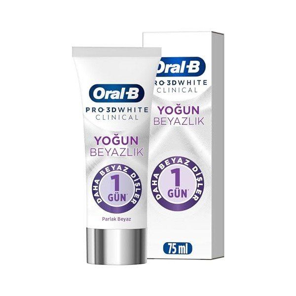 Oral-B Pro 3D White Clinical Yoğun Beyazlık Parlak Beyaz 75 ml Diş Macunu