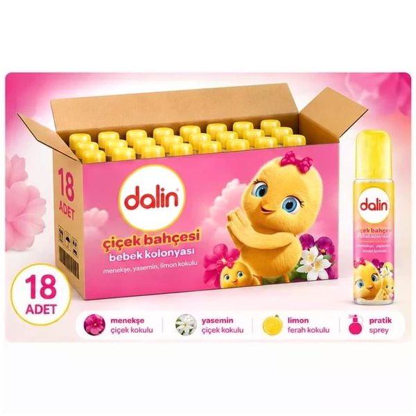 Dalin Çiçek Bahçesi Menekşe Yasemin Limon Kokulu 18'li 150 ml Bebek Kolonyası