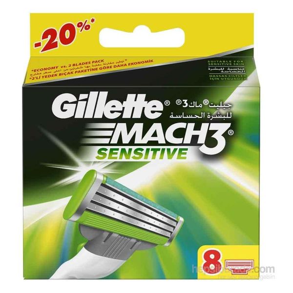 Gillette Mach3 Sensitive 8'li Yedek Tıraş Bıcağı