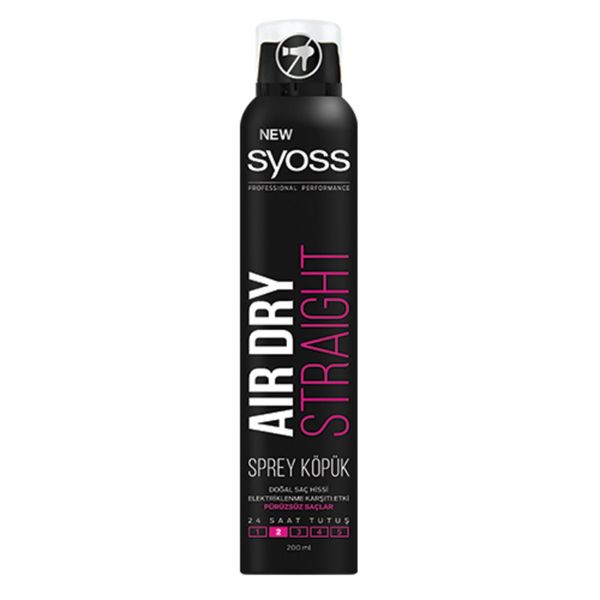 Syoss 200 ml Air Dry Straight Sprey Köpük