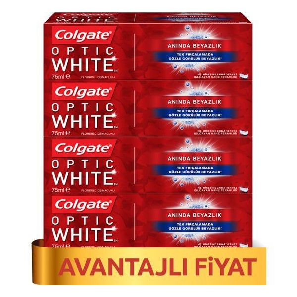 Colgate Optik Anında Beyazlık 4x75 ml Diş Macunu