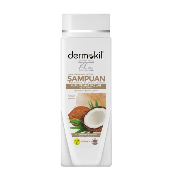 Dermokil 400 ml Hindistan Cevizi Özlü Kuru ve Mat Saçlar İçin Şampuan