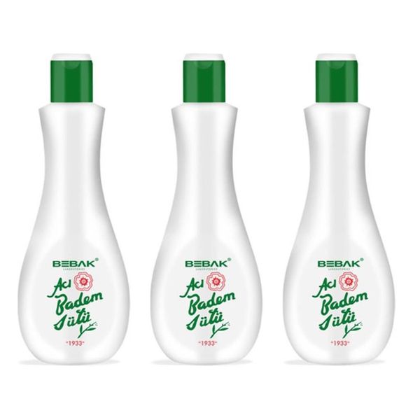 Bebak 3x215 ml Acı Badem Makyaj Temizleme ve Nemlendirici Bakım Sütü