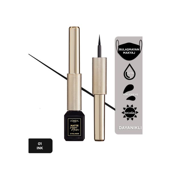 Loreal Paris Matte Signature 01 Ink Siyah Eyeliner