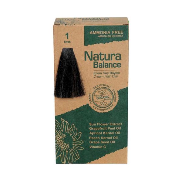 Natura Balance Krem 1 Siyah Organik 60 ml Saç Boyası